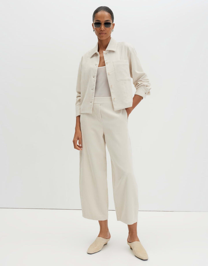 Cordhose | Barrel Fit mit O-Silhouette, Mid Waist und Cropped Länge