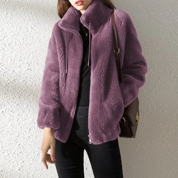 Damen Winterjacke mit Reißverschluss | Warme Jacke mit lockerer Passform und weichem Material für Alltag und kalte Wintertage