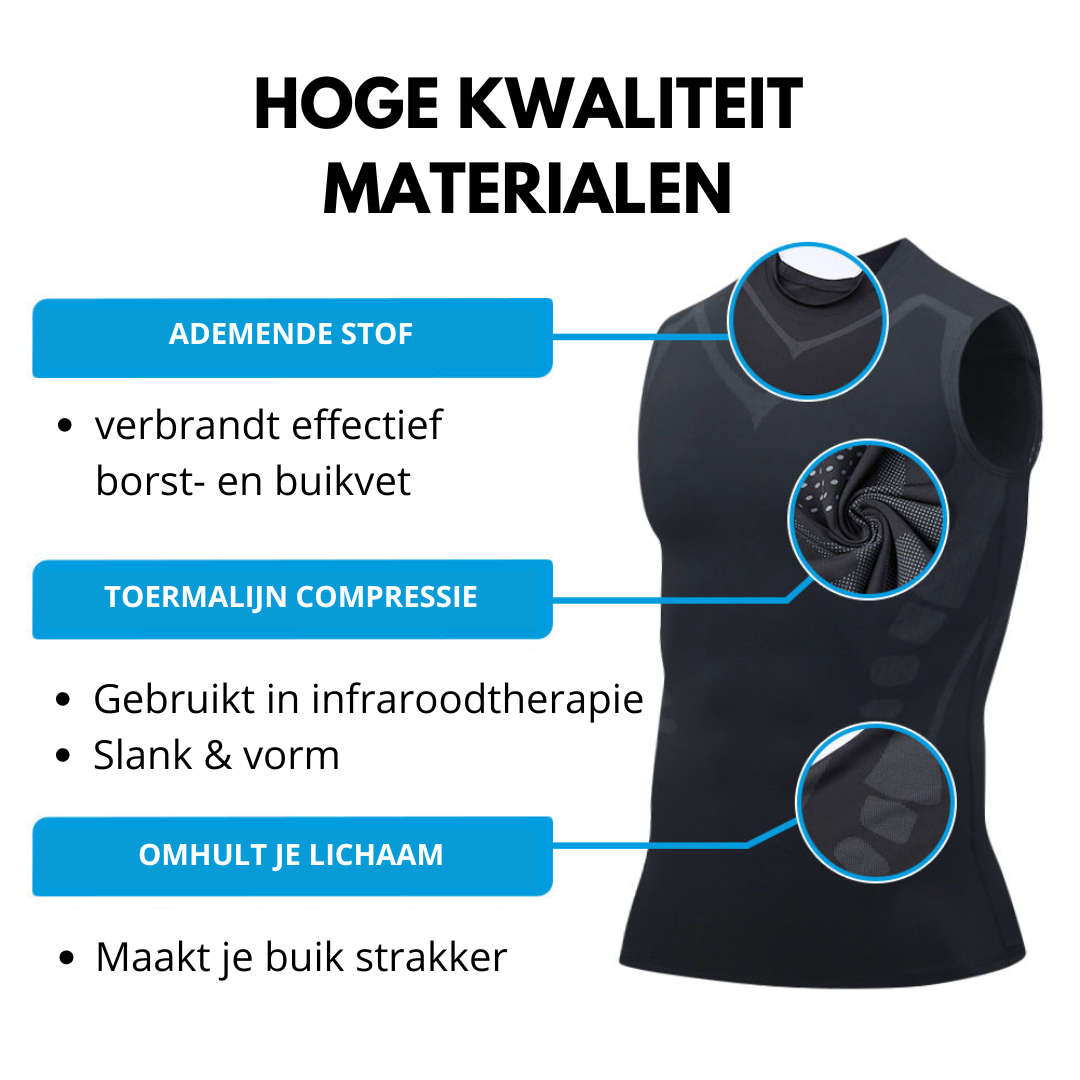 Haltungskorrektur-Shirt Herren | Kompressionsshirt zur Unterstützung von Rücken &amp; Schultern | Diskret &amp; bequem