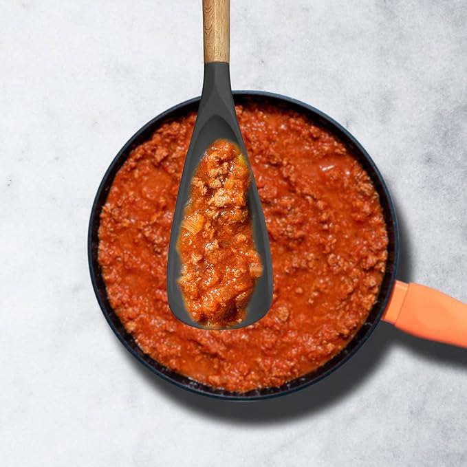 Multifunktionaler Kochlöffel &amp; Pfannenwender | Hitzebeständig bis 230°C, BPA-freies Silikon | Schonend für Antihaft | 29×7 cm