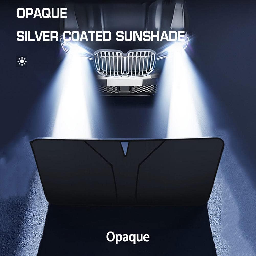 Pare-soleil de pare-brise auto taille moyenne | Protection UV et chaleur pour petites voitures | pliable avec sac | incl. housse de volant