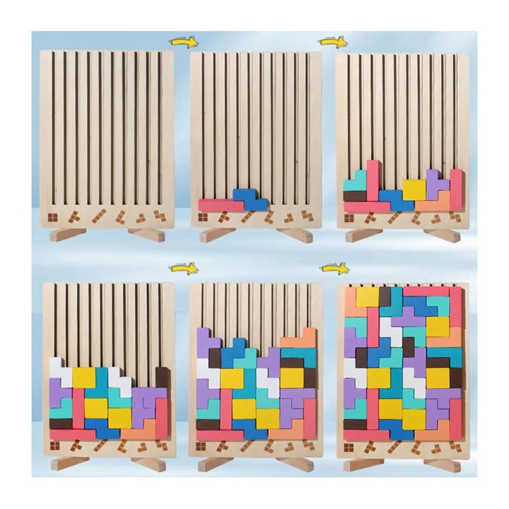 Holz-Stapelspiel für Kinder | Farbenfrohe Bausteine für Logik &amp; Konzentration | Fördert Feinmotorik, Geduld &amp; Kreativität