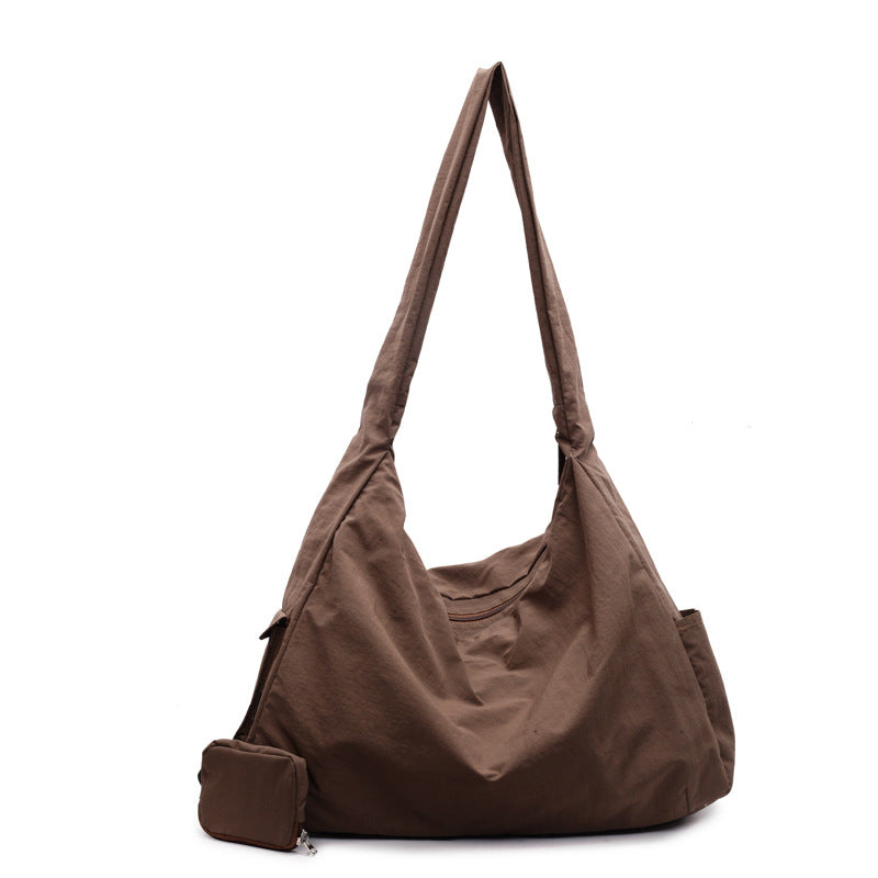 Damen Umhängetasche | Große Crossbody Tasche mit Reißverschluss und Außentasche