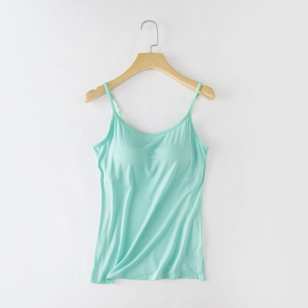 Damen Camisole Top mit integriertem BH | Verstellbare Träger | Atmungsaktiver Stoff &amp; figurbetonter Sitz