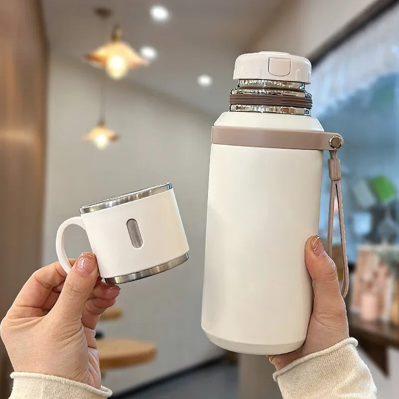 Thermobecher 600 ml | Auslaufsicherer Edelstahl-Thermobecher für Kaffee, Tee und kalte Getränke unterwegs