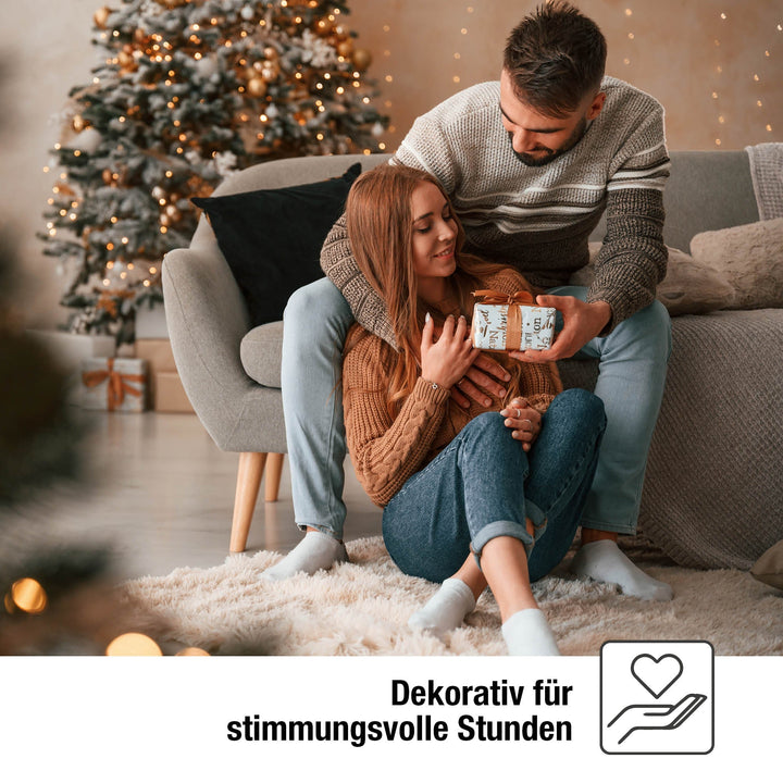 LED Weihnachtsbaumkerzen 20er Lichterkette | Warmweiße LED-Kerzen mit 11 m Länge | Festliche Beleuchtung für den Weihnachtsbaum