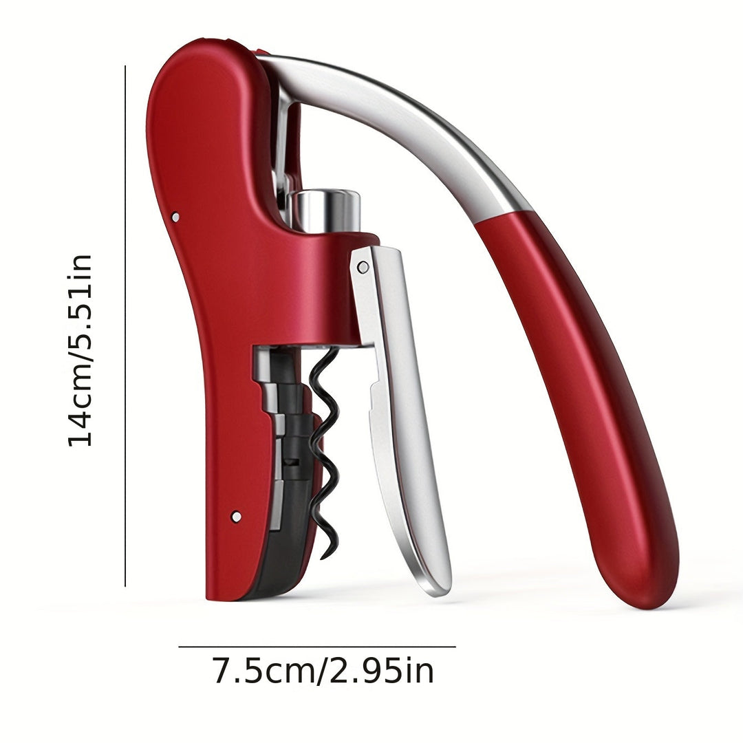 Korkenzieher mit Hebelmechanismus | Ergonomischer Griff für müheloses Entkorken | Robust &amp; vielseitig, 14 × 7,5 cm