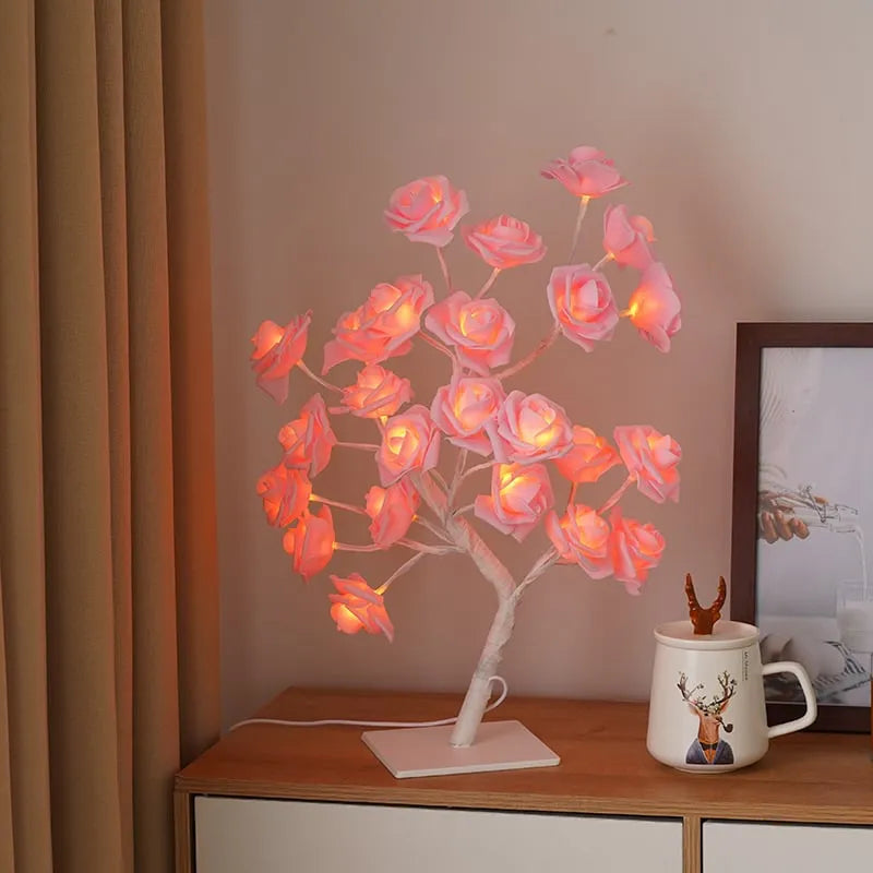 Arbre bonsaï lumineux LED avec socle tactile | Branches réglables &amp; plusieurs modes lumineux | USB ou piles, déco pour la maison