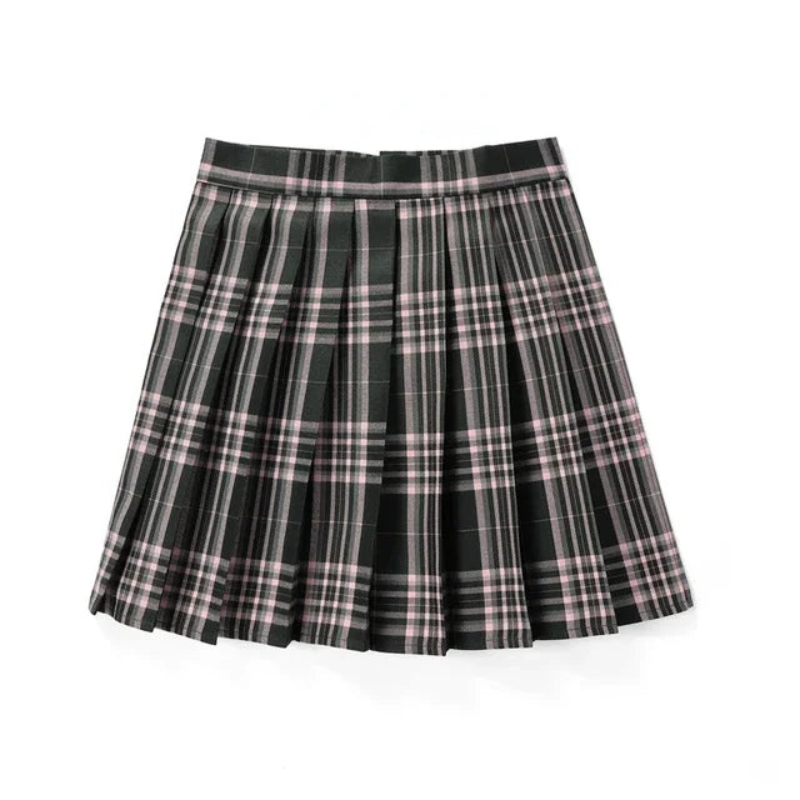 Pleated plaid skirt for women | Mini