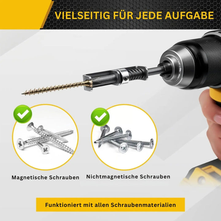 Schraubenhalter für Bohrmaschine mit Federklemme | Einhand-Präzisionsgriff | Sicheres Schrauben ohne Verrutschen
