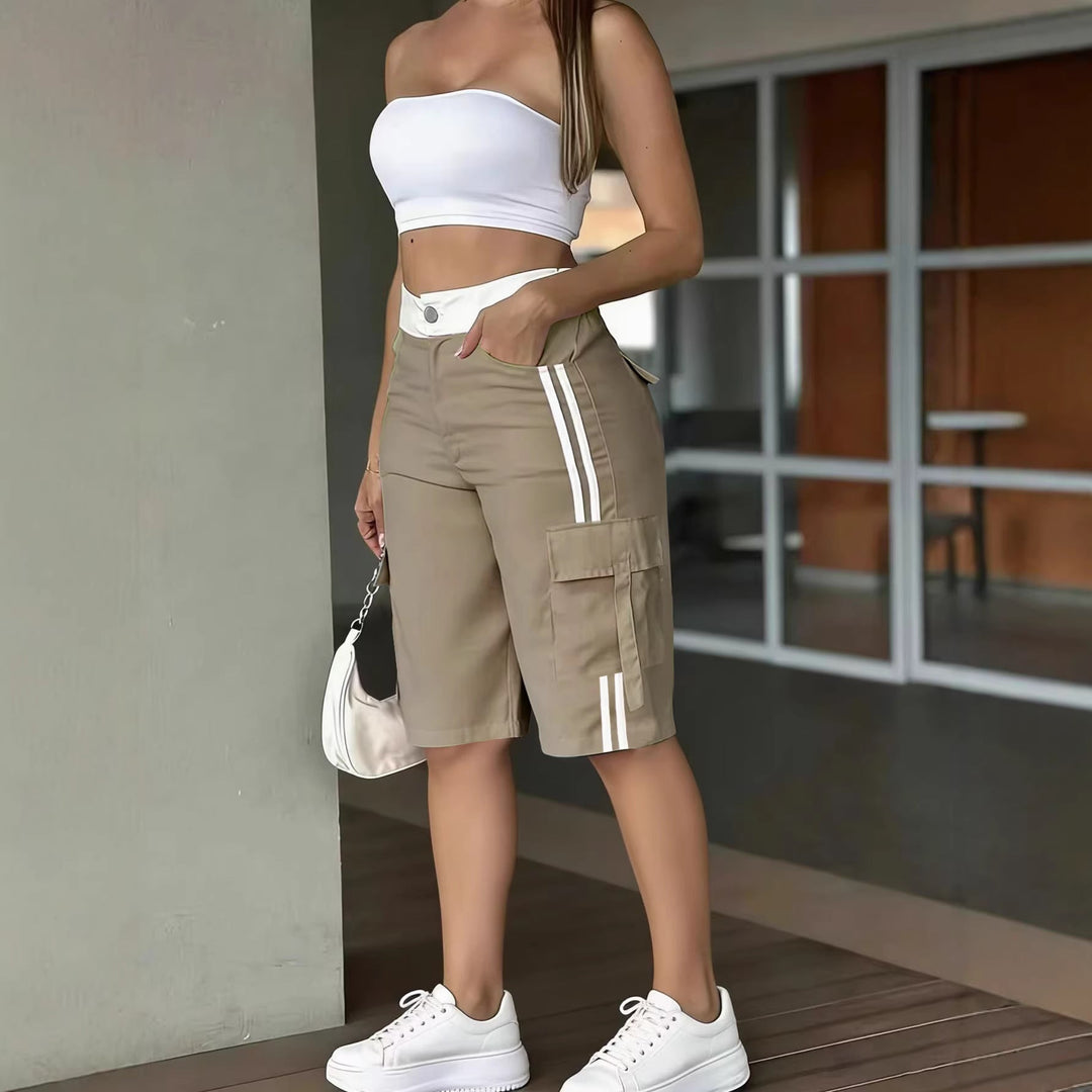 Damen Cropped Hose | High Waist 7/8 Hose mit bequemer Passform für Alltag und Business Casual