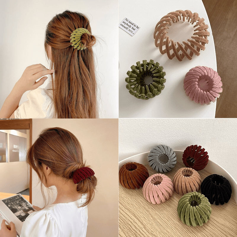 Clip per capelli da donna per chignon veloce e mezza raccolta | Soft-touch senza dolore al cuoio capelluto | Tenuta forte per capelli fini/spessi | 10×2,5 cm