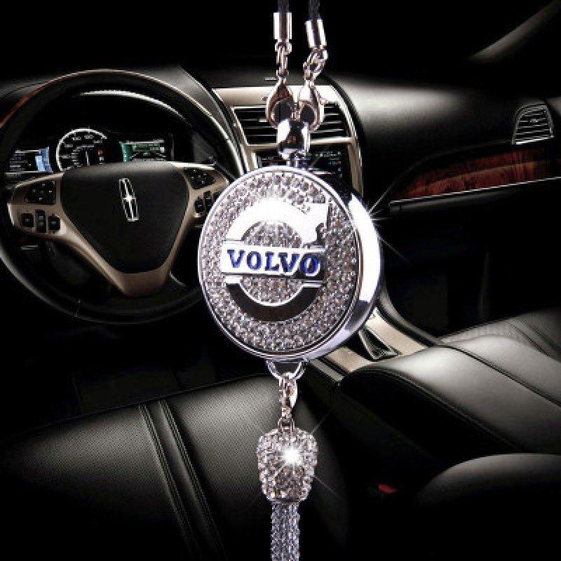 Ciondolo per specchietto retrovisore auto con cristallo | Lega di zinco e strass | Decorazione scintillante con ciondolo profumato, idea regalo