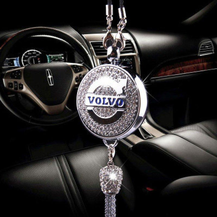 Ciondolo per specchietto retrovisore auto con cristallo | Lega di zinco e strass | Decorazione scintillante con ciondolo profumato, idea regalo