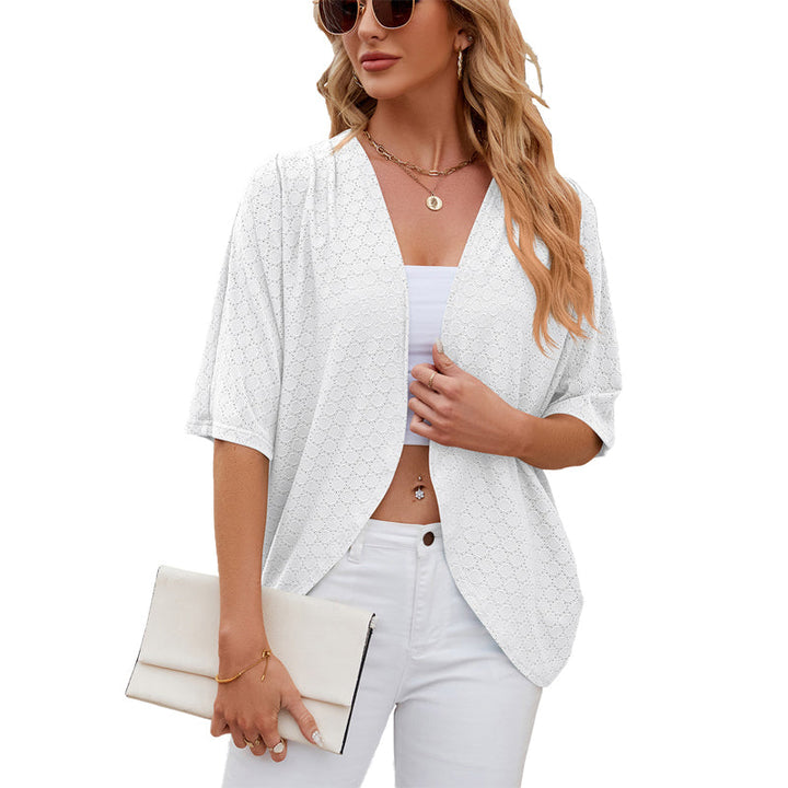 Damen Cardigan mit 3/4-Ärmeln | Leichter offener Strick-Cardigan | Weiche Übergangsjacke für Frühling, Sommer &amp; Herbst