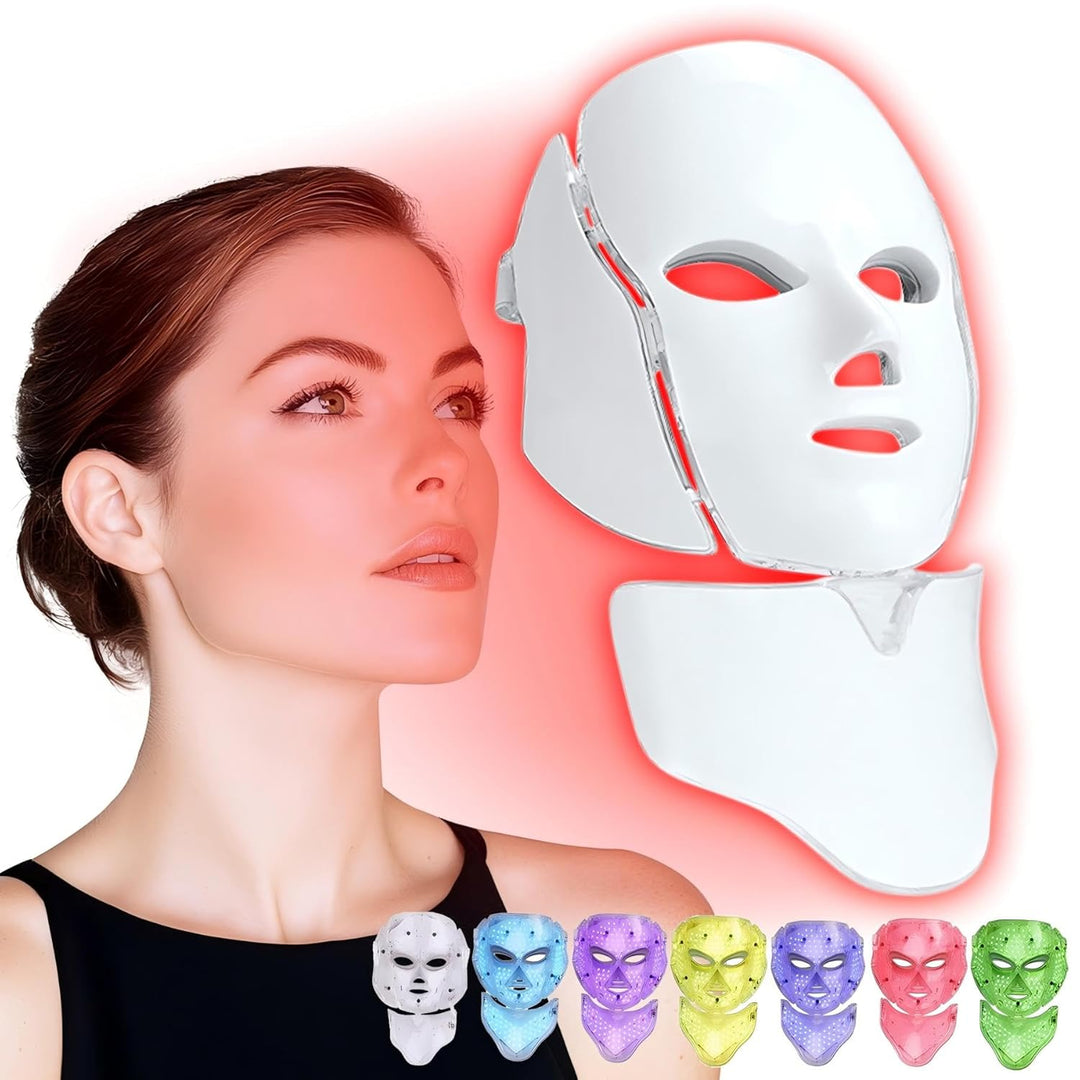 Masque de luminothérapie LED | Sans fil avec télécommande | Anti-âge et traitement de l&