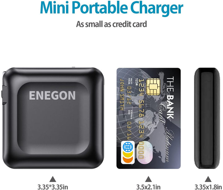 Powerbank | 15000 mAh mit AC-Stecker und Schnellladung für Smartphone und Tablet