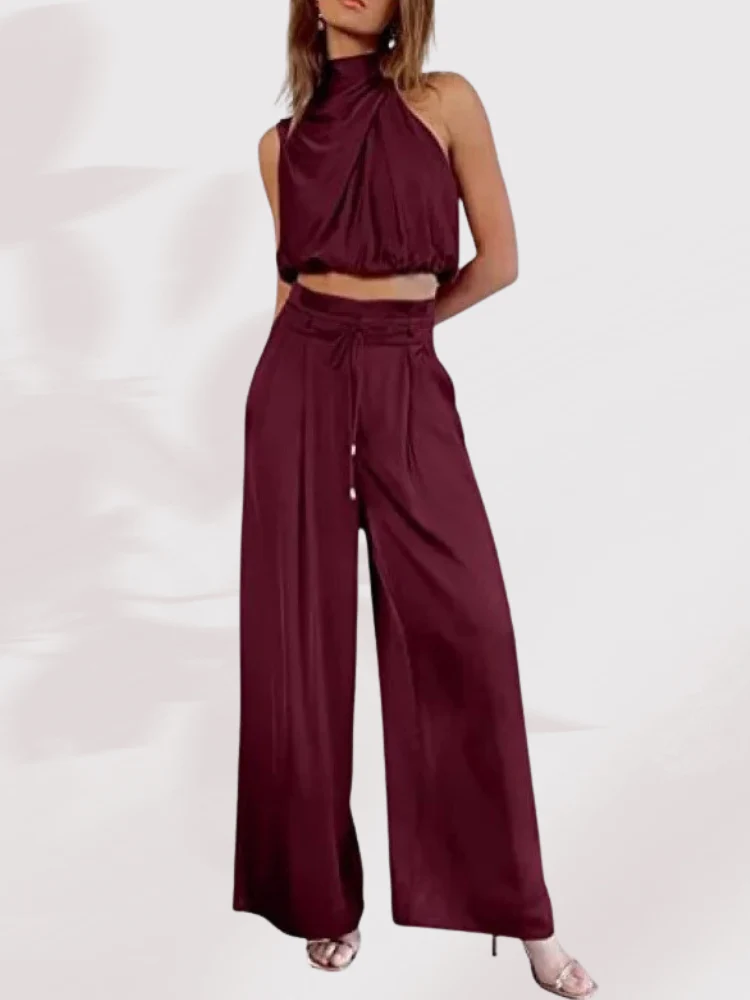 Set estivo da donna | Top senza maniche &amp; pantaloni a gamba larga | Aria e eleganza | Bonnie