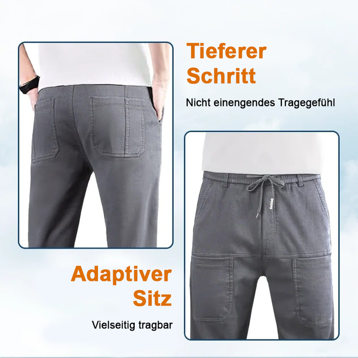 Herren Cargo-Hose mit 6 Taschen | Hochelastisch, wasserabweisend &amp; schnelltrocknend | Knitterarm, formstabil | S–4XL