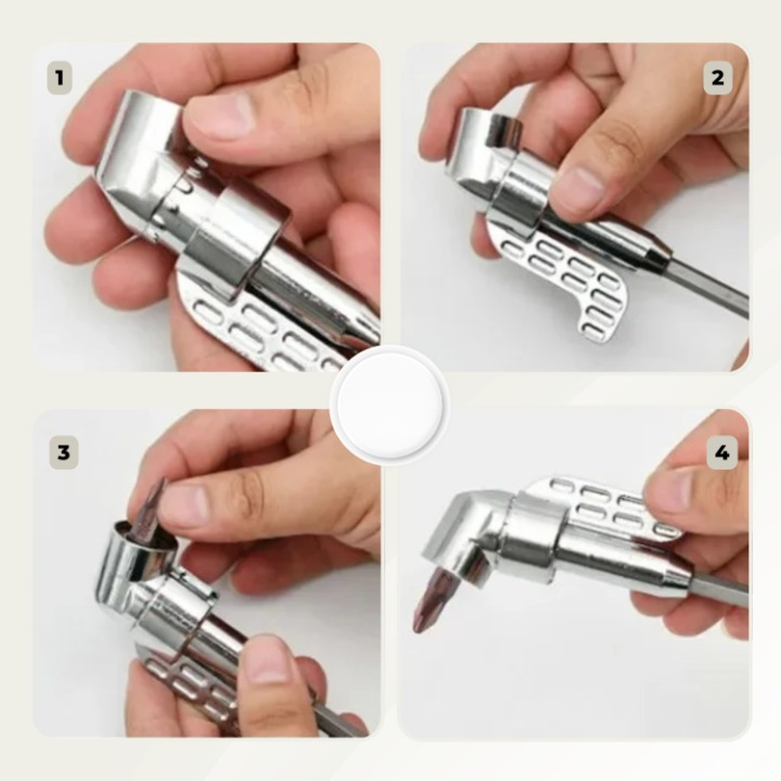 Winkelbohrer-Adapter 105° für enge Stellen | 1/4" Sechskant kompatibel &amp; magnetisch | rostfreier 45er Stahl | 60/140 mm