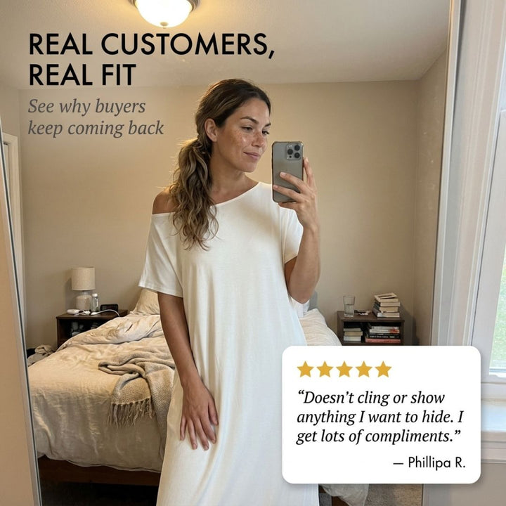 Off-shoulder maxi dress with pockets | Loose and airy | Summer dress with wide neckline S–2XL