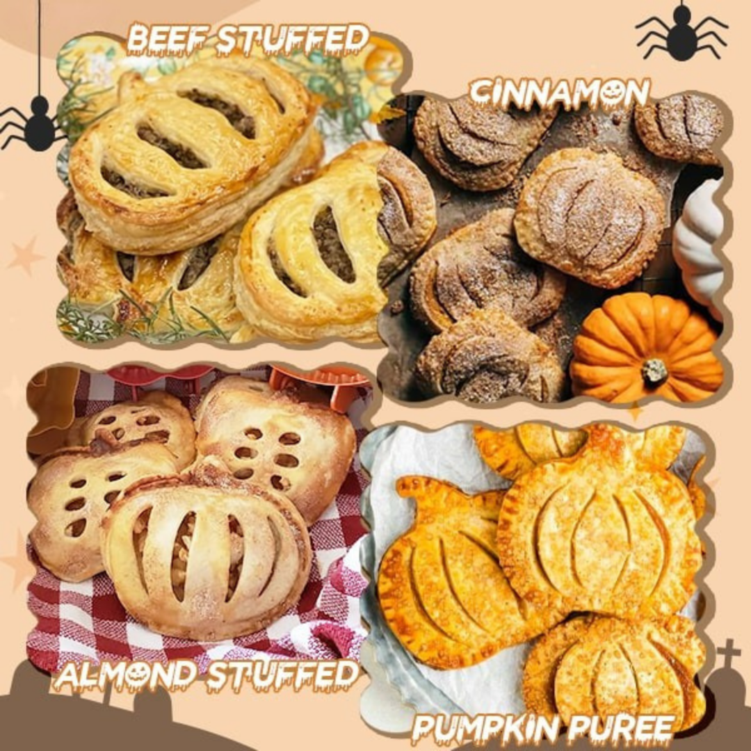 Mini-Pie-Former für Halloween &amp; Herbst | Ausstechen, Füllen &amp; Verschließen in einem Schritt | BPA-freies ABS | Kürbis-, Apfel- &amp; Eichel-Design