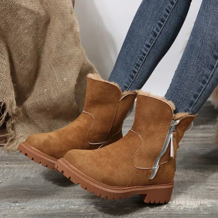 Damen Winterstiefel warm und bequem | Leicht anzuziehende Stiefel mit stützendem Tragegefühl für Alltag und Spaziergänge