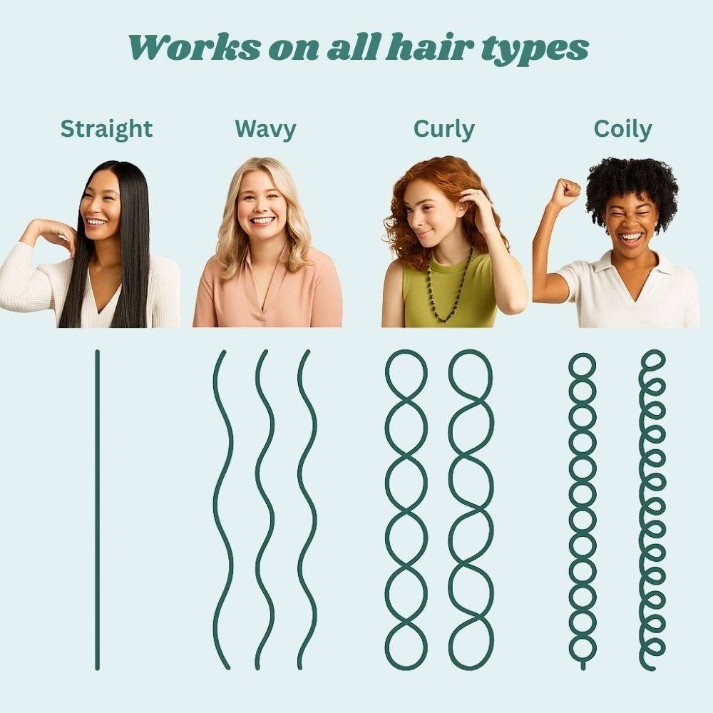 Lockenbürste zum Entwirren &amp; Definieren (2er-Set) | Für nasses &amp; trockenes Haar, reduziert Frizz | Vegane Borsten | Grün/Beige