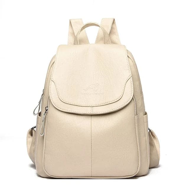 Leder Rucksack | Anti-Diebstahl mit versteckten Reißverschlüssen und 15-Zoll-Laptopfach