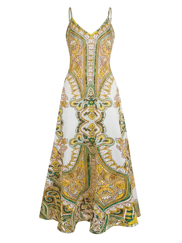 Boho Blumenkleid ärmellos für Damen | Locker fallend &amp; luftig | Lebendige Lila-/Blau-/Rosa-Töne | Sommer, Urlaub &amp; Strand