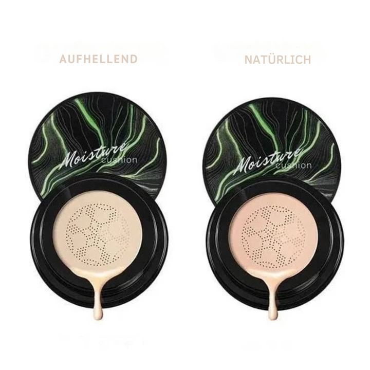 CC-Creme Air Cushion mit Pilzkopf-Applikator | Farbkorrektur &amp; ebenmäßiger Teint | Nicht klebrig, kaschiert Poren &amp; Rötungen, 2 Nuancen