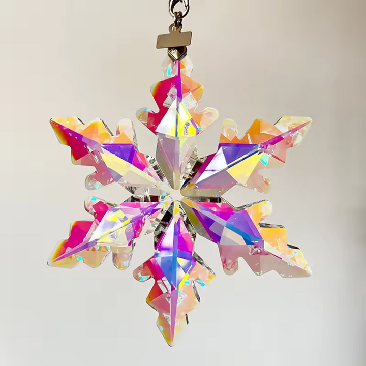 Kristall-Schneeflocken Anhänger aus K9-Kristall | Funkelnder Sonnenfänger für Weihnachtsbaum, Fenster &amp; Auto | Geschenkbox inklusive