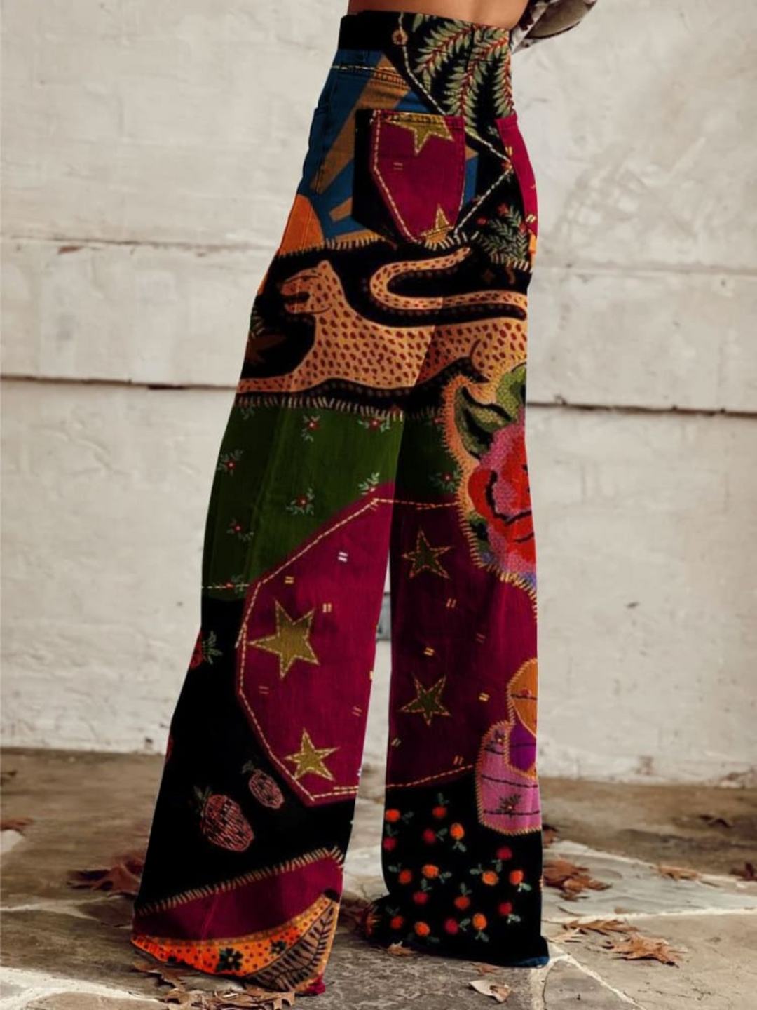 Damen Retro-Boho-Hosen | Weite Beine &amp; Vintage-Stil | Vielseitig &amp; Komfortabel