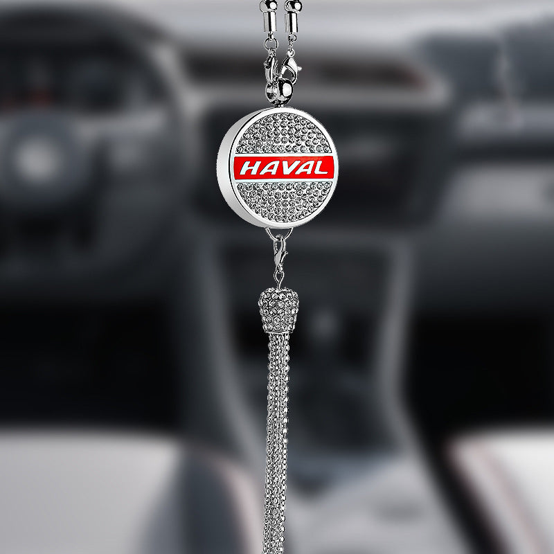 Ciondolo per specchietto retrovisore auto con cristallo | Lega di zinco e strass | Decorazione scintillante con ciondolo profumato, idea regalo