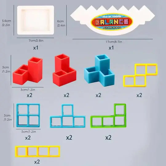 Lernspiel mit Bausteinen für Kinder | Bunte Bausteine mit Aufgabenkarten | Fördert Logik &amp; Feinmotorik