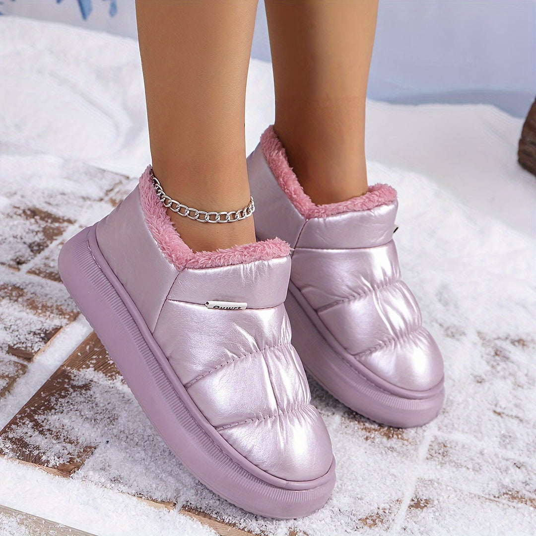 Damen Slip-On Schneestiefel mit Warmfutter | Rutschfeste Winterstiefel mit bequemer Passform für Schnee und kalte Tage