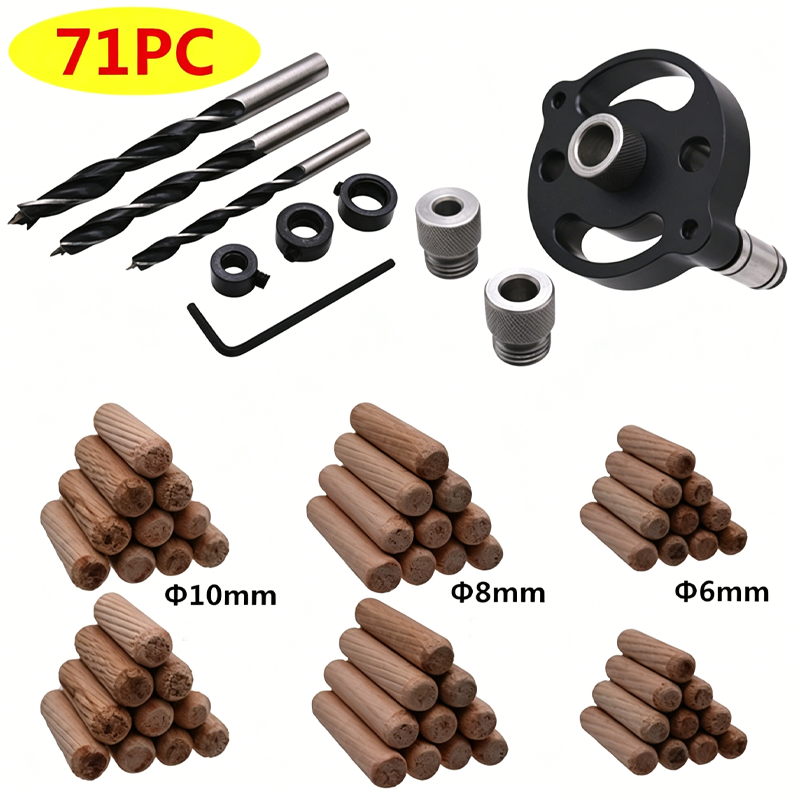 Präzisions-Bohrschablone aus Aluminium &amp; gehärtetem Stahl | Selbstzentrierende Bohrhilfe für Holzverbindungen | 6–10 mm