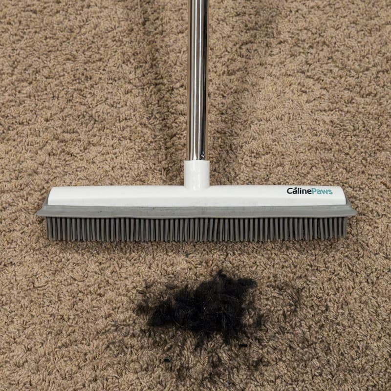 Balai à poils d’animaux avec poils en caoutchouc doux – FiercePetSweep pour tapis et sols durs | Sans rayures, ultra-rapide | Intérieur et extérieur