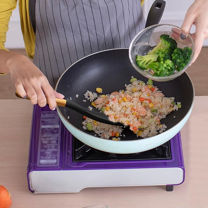 Multifunktionaler Kochlöffel &amp; Pfannenwender | Hitzebeständig bis 230°C, BPA-freies Silikon | Schonend für Antihaft | 29×7 cm