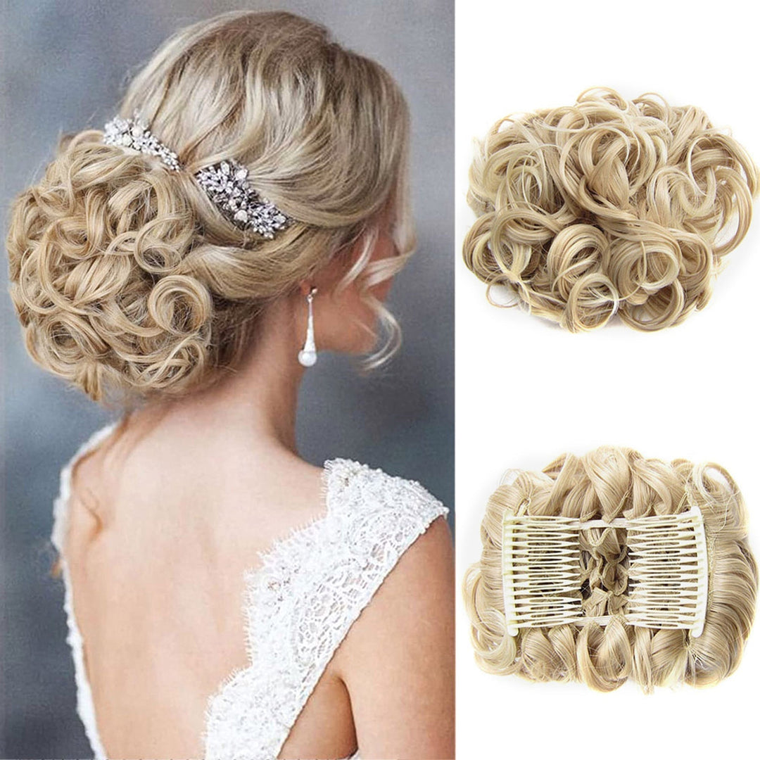 Göndör konty nagy hajrész | rendezetlen messy bun gumiszalaggal | azonnal több volumen másodpercek alatt | 2 darabos csomag