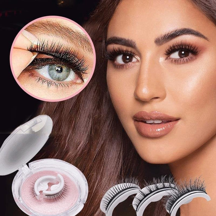Selbstklebende Wimpern zum Auftragen ohne Kleber | Natürliches Finish in Sekunden | Wiederverwendbar &amp; waschbar, inkl. Ersatz-Klebestreifen
