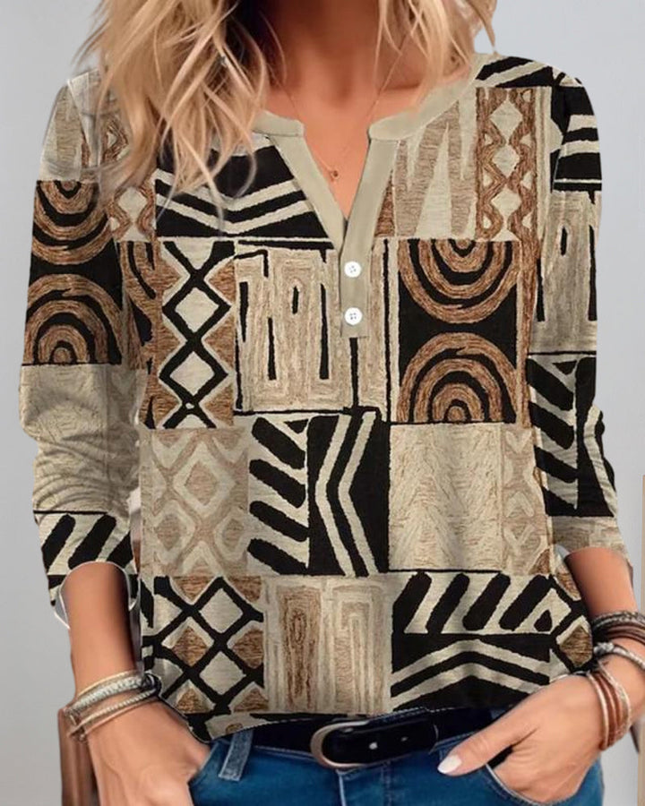 Abigail | Top with Geometric Print