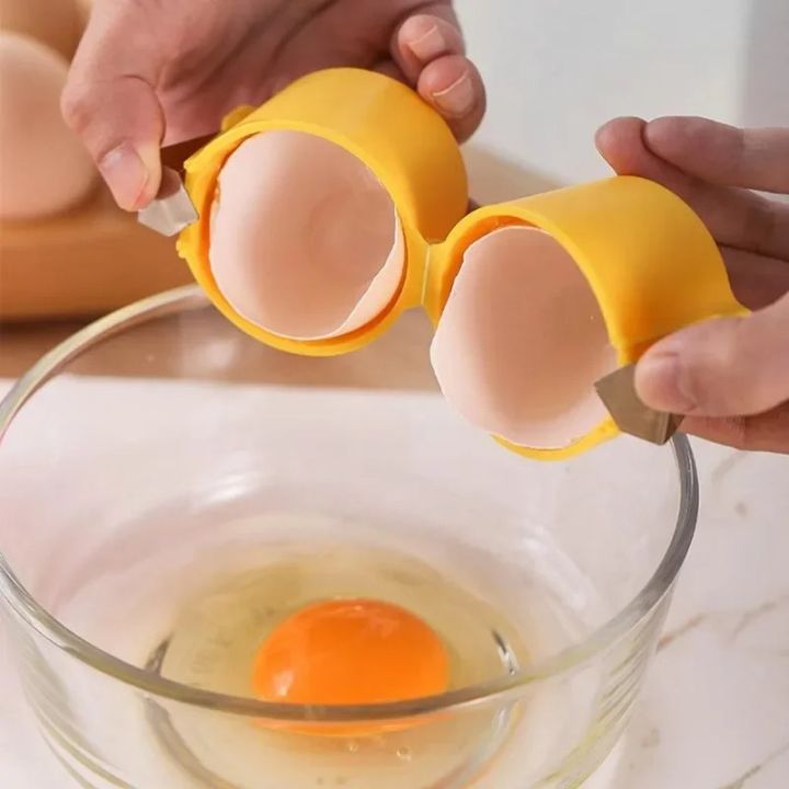 Apri uova set da cucina in silicone 2 pezzi | apre le uova pulitamente senza residui di guscio | lavabile in lavastoviglie, compatto 6,5×7 cm