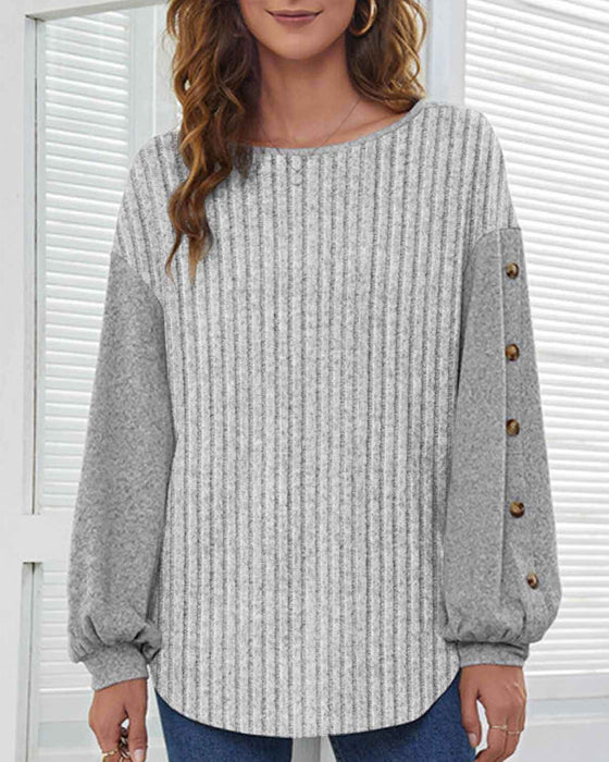 Annika | Top casual a righe coste