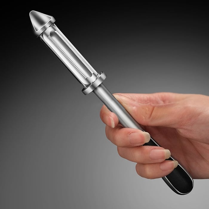 Gemüse-Schäler mit ultrascharfen Doppelklingen aus Edelstahl – SliceMaster Pro | Schälen &amp; Julienne in 1 Tool | Rutschfester Griff