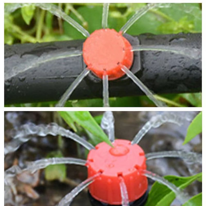 Bewässerungs-Tropfer 360° einstellbar mit 8 Düsen – HydraPulse für Schlauch &amp; Garten | Selbstspülend gegen Verstopfen | 50/100 Stk.