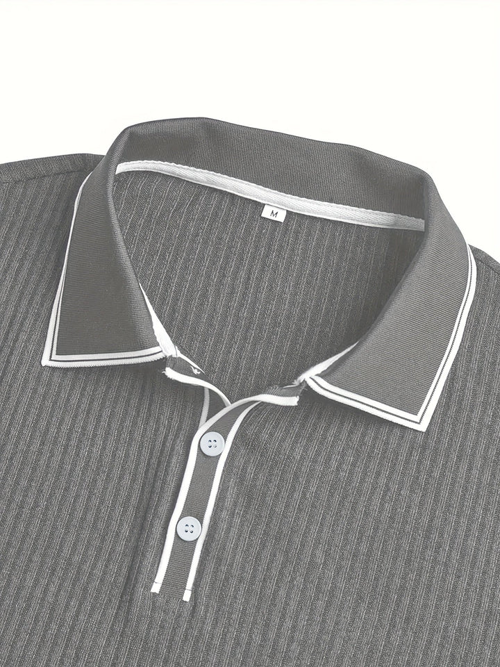 Herren Poloshirt | Kurzarm-Polo mit Knopfleiste, Rippstruktur und regulärer Passform für Sommer, Freizeit und Büro