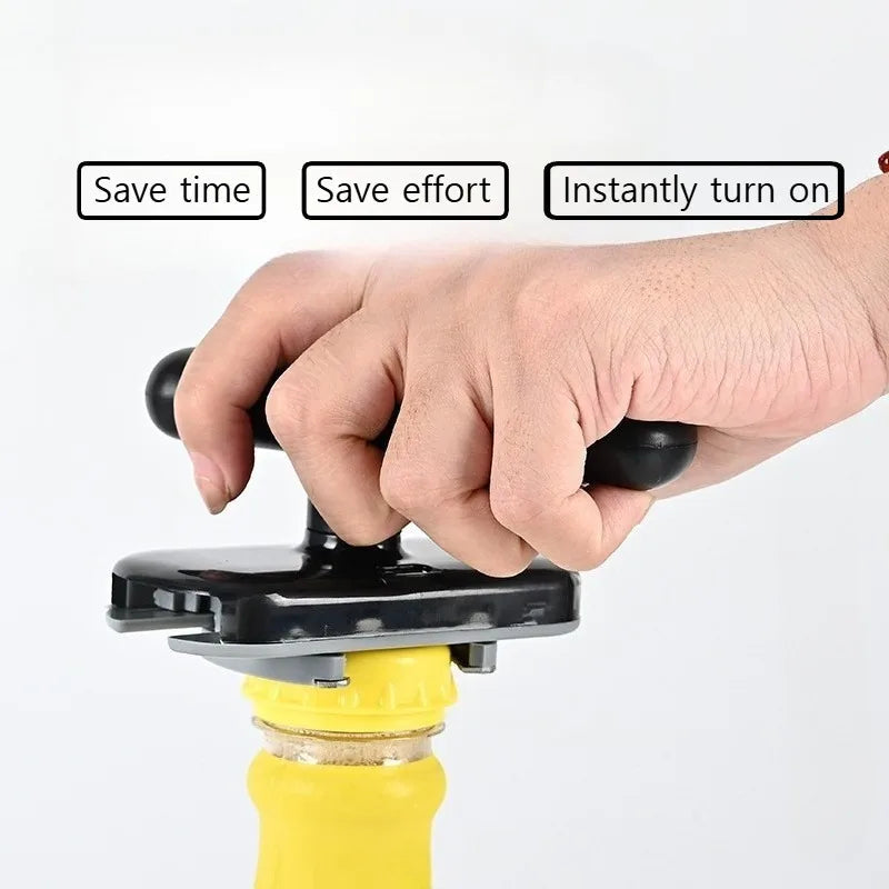 Ouvre-boîte 2-en-1 pour boîtes, bouteilles et bocaux | poignée ergonomique antidérapante | sûr avec bords lisses | compact et portable
