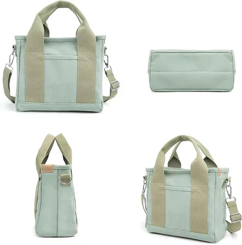 Large canvas organizer bag with compartments &amp; wide straps | Fits 13-inch laptop | Only 400 g, washable | 5 colors