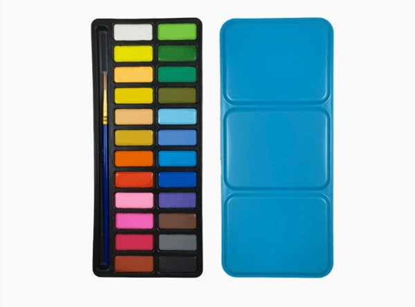 Cahier de travail aquarelle pour débutants | 12 motifs avec guide étape par étape | Papier 120 lb, 6,5"×9", mélange et peinture